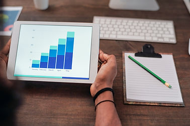 Chart on the digital tablet screen.